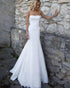 Elegant 2018 Satin Mermaid Wedding Dresses Strapless Delicate Lace Bridal Wedding Gowns Fashion
